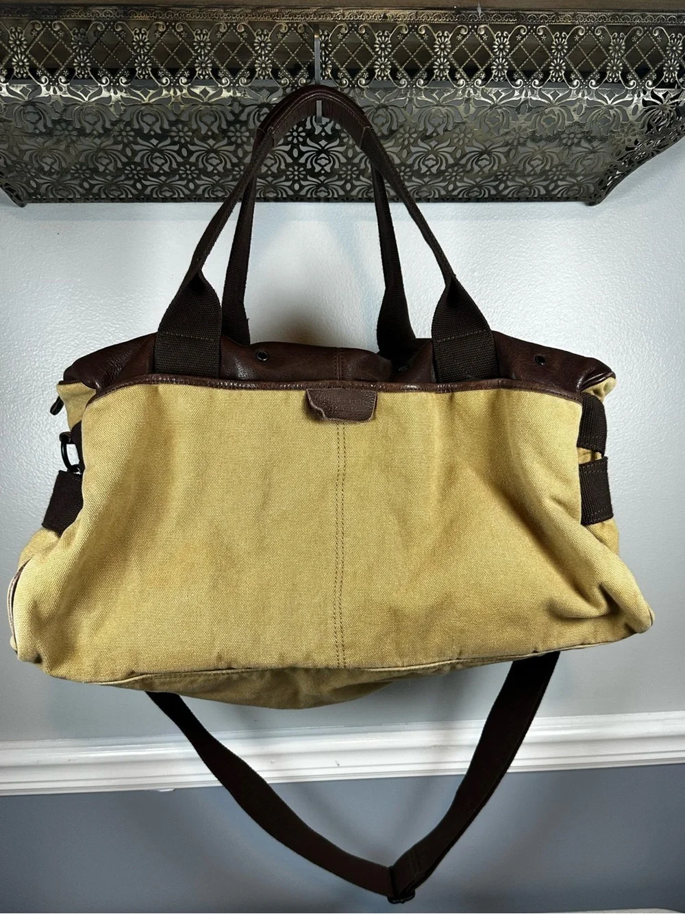 Fossil Large Cargo Duffel Canvas Leather